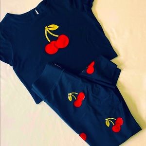 Ultra High Cherry Performance Leggings and Top